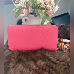 ❤️Stunning Spring Pink Hermes Silk in Classique Wallet / Clutch ❤️